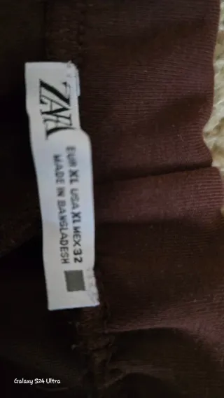 Pantalón ancho Zara marrón