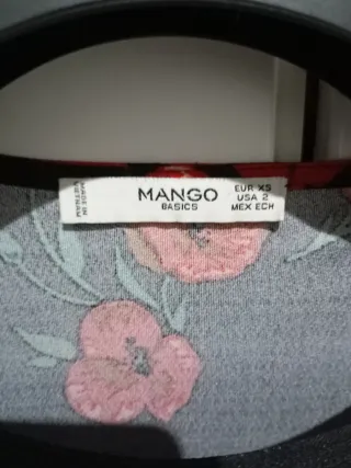 Vestido Mango flores rojas talla S