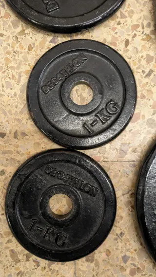 Discos de pesas Decathlon 5kg, 2kg, 1kg