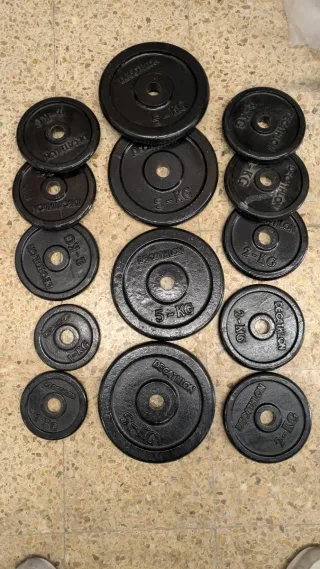 Discos de pesas Decathlon 5kg, 2kg, 1kg