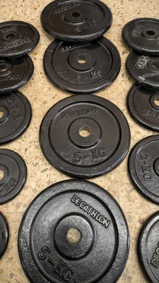 Discos de pesas Decathlon 5kg, 2kg, 1kg