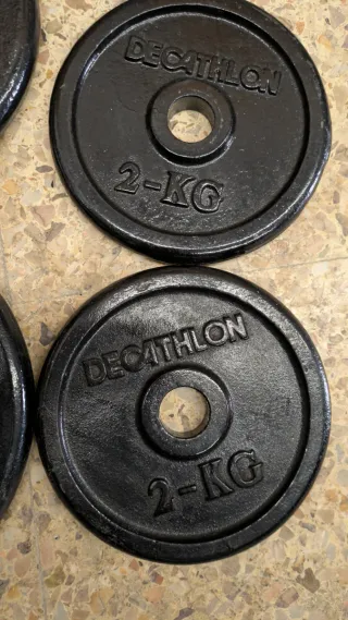 Discos de pesas Decathlon 5kg, 2kg, 1kg