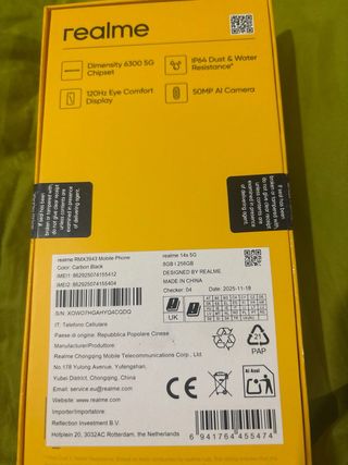 Realme 14X 5G 256GB Amarillo