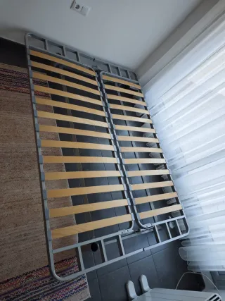 Somier metálico con lamas de madera