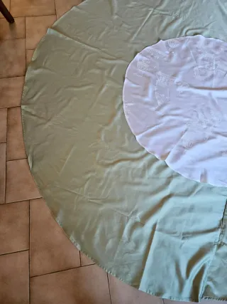 Tovaglia rotonda raso verde 209 cm