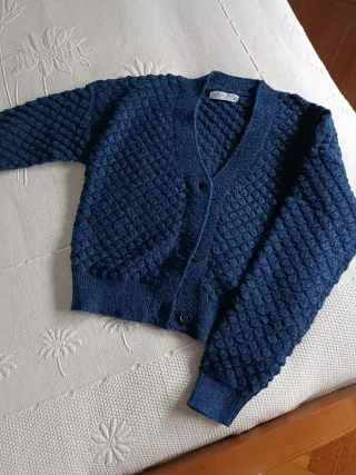 Chaqueta de punto azul