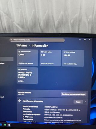 Portatil Gaming MSI GL65 RTX2070 i7