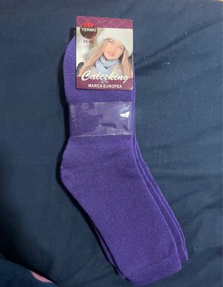 Calcetines térmicos morados talla 35-40