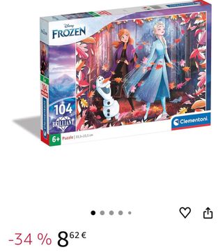 Puzzle Disney Frozen 104 piezas Clementoni