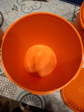 4 Botes Tupperware Naranja Vintage