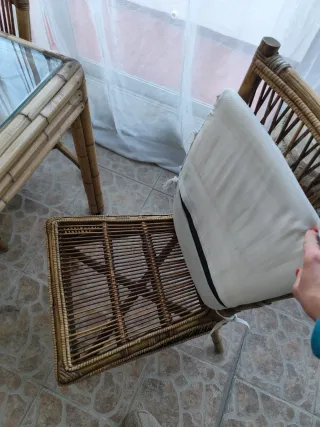 Mesa 140x90 y 6 Sillas Bambú