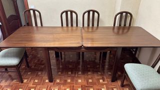 Conjunto mesa comedor extensible + 6 sillas