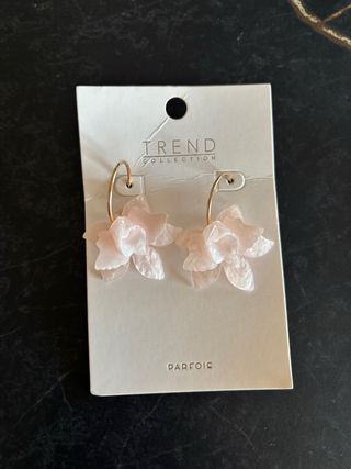 Pendientes Parfois Flor Rosa y Dorados