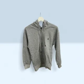 Felpa con zip Ralph Lauren grigia