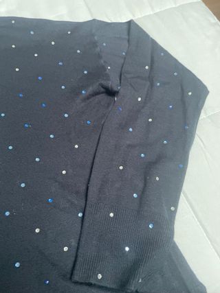 Jersey Zara Azul con Detalles Brillantes