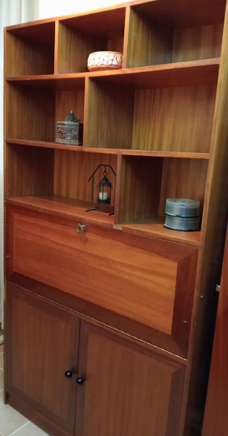 Mueble estudio madera con escritorio