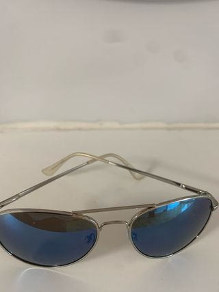 Gafas aviador cristales azules montura gris