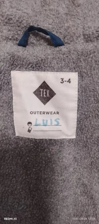 Chaqueta niño azul 3-4 años