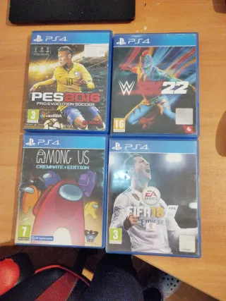 Consola PS4 Pro Negra + mando + juegos