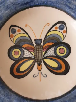 Lote 2 piatti in ceramica Vintage Mariposa Azul