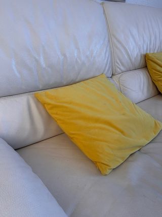 Sofá de piel blanco 3 plazas