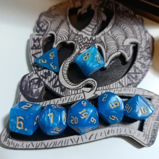 Set Dadi Poliedrici Sea Blue D&D Warhammer