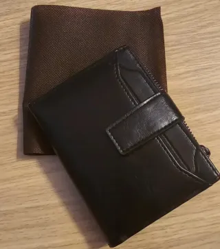 2 Carteras Piel Marrón y Negra