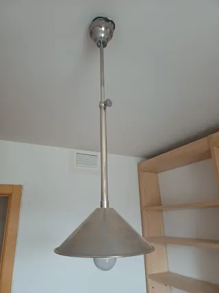 Lámpara colgante metal y cristal