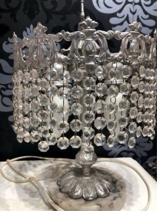 Lámparas antiguas con base de mármol