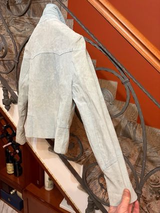 Giacca donna vera pelle scamosciata vintage