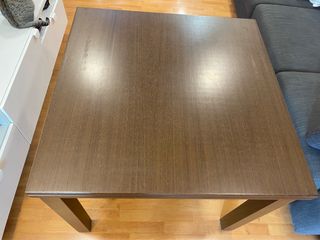 Mesa comedor extensible wengué 90x90