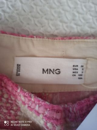 Falda cuadros rosa y blanco