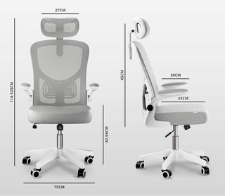 Silla de oficina o escritorio ergonómica gris