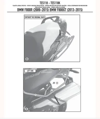 Soportes GIVI para alforjas BMW F800R/GT 09/15