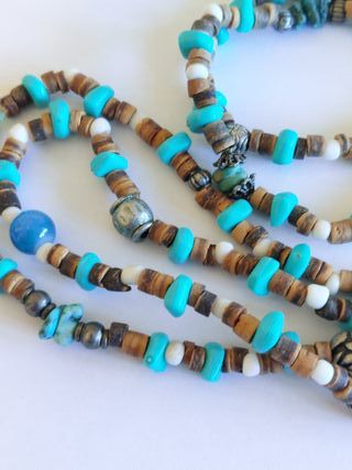 Collana Boho Vintage Turchese e Marrone