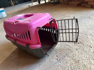 Transportín para mascotas rosa y negro
