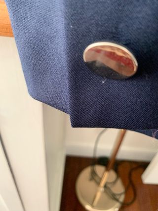 Chaqueta lana azul forro rosa T40