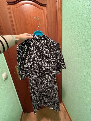 Vestido Mango Negro Corazones Volantes