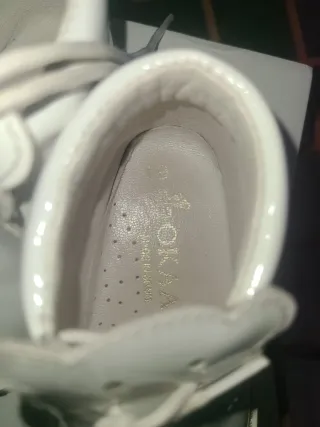 Botitas osito bebé charol. Número 19.