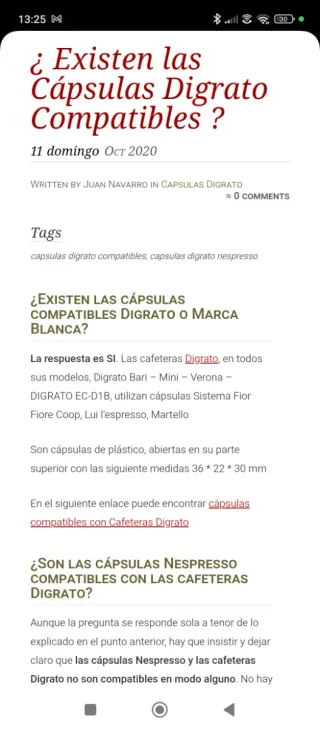 Cafetera Cápsulas DIGRATO MINI