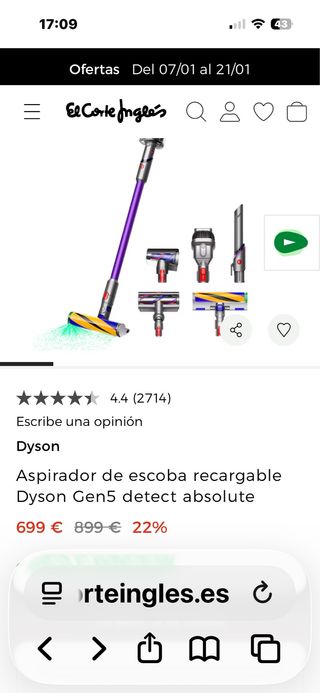 Aspiradora Dyson Gen5 detect absolute