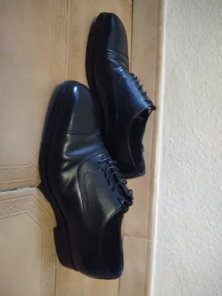 Zapatos Massimo Dutti negros+corbata+gemelos