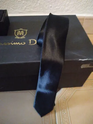 Zapatos Massimo Dutti negros+corbata+gemelos