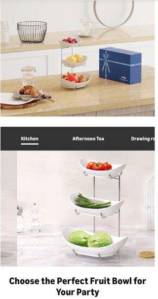 Frutero Porcelana 3 Niveles