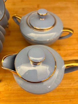 Set Tazze Porcellana lilla e Oro Vintage