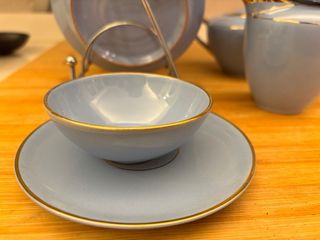 Set Tazze Porcellana lilla e Oro Vintage