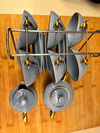 Set Tazze Porcellana lilla e Oro Vintage