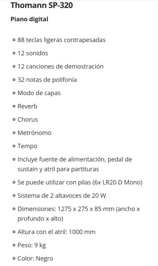 Piano Digitale Nero con Supporto e Cuffie