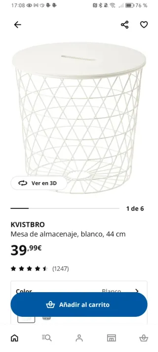 Mesa de almacenaje blanca Ikea Kvistbro