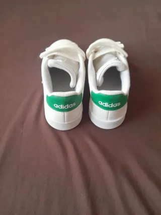 Zapatillas Adidas Blancas Velcro Niños,talla 33